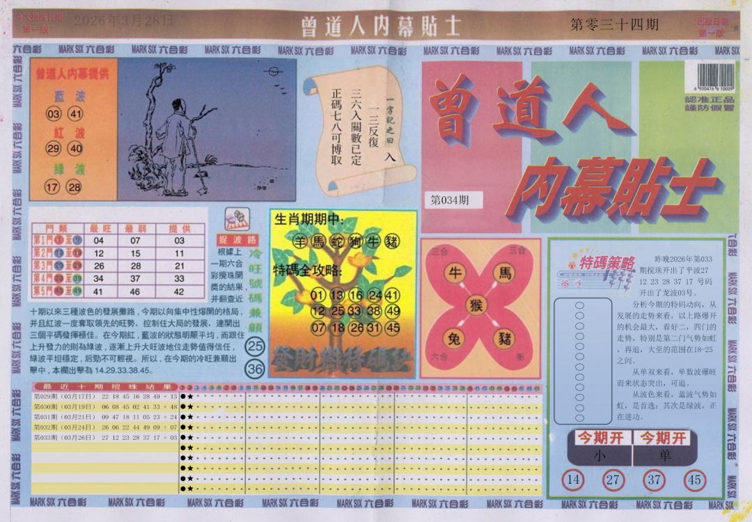 034期曾道人内幕贴士A[图]